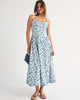Bra-Free Dipped-Waist Maxi Dress-Blue