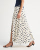 High Rise Pleated Maxi Set Skirt-Midnight Blue Polka Dot