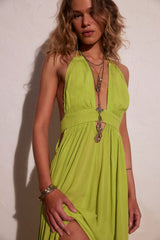Look Into the Sun Maxi Dress-Fresh Lime