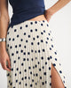 High Rise Pleated Maxi Set Skirt-Midnight Blue Polka Dot