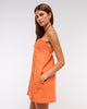 Linen-Blend Button Skort-Orange