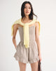 A&F Sydney Smocked Dipped-Waist Romper-Brown Stripe