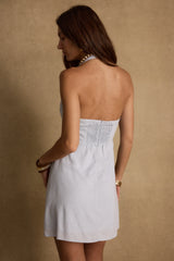 Emma Baby Blue Linen Mini Dress