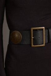 Greenwich Black Medallion Statement Belt