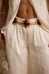 Coralli Amber Stone Statement Belt