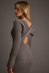 Gwyneth Grey Sweater Midi Dress