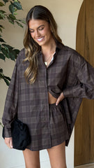 Arli Shorts - Black/Brown Checkered