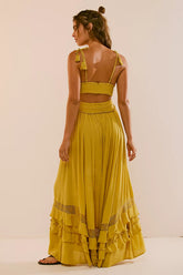 Santa Maria Maxi Dress-Mossy Gold