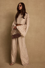 Clear Breeze Striped Chiffon Pants