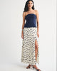 High Rise Pleated Maxi Set Skirt-Midnight Blue Polka Dot