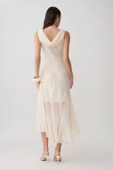 Lilah Devore Midi Dress - Ivory
