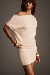 Olena Cream Sweater Mini Dress