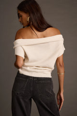 Upton Cream Asymmetrical Sweater