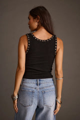 Shay Black Grommet Tank