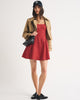 100% Cotton A&F Bra-Free Dylan Mini Dress-Red