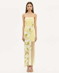 Orchid Embroidered Dress - Yellow