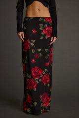 Julia Red Rose Mesh Maxi Skirt