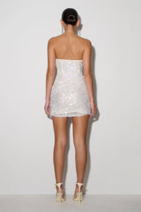 Nala Strapless Sequin Mini Dress - White