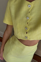 Sunday Yellow Mini Skirt