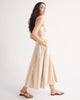 100% Cotton A&F Bra-Free Dylan Midi Dress-Tan Stripe