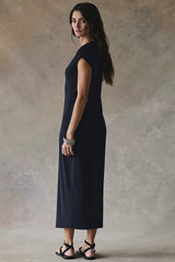 Good Feels Slim Midi Dress-Black