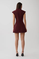 Luciana Suiting Mini Dress - Wine