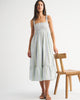 A&F Sydney Smocked Convertible Midi Dress-Light Sage Stripe