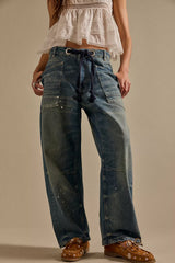 We The Free Moxie Pull-On Barrel Jeans-Blue