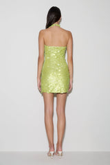 Caralee Sequin Halter Mini Dress - Green