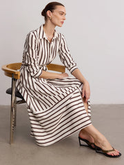 Belted Striped Shirt Dress