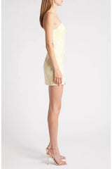 Amanda Uprichard Strapless Puzzle Mini Dress