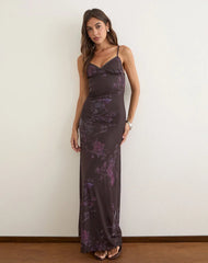 Kalana Maxi Dress in Mesh Serene Ivy Dark Plum