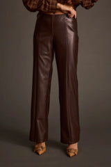 Harper Espresso Vegan Leather Flare Pants
