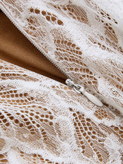 Corset Waist Lace Midi Dress