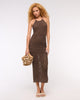 Beaded Crochet-Style Maxi Dress-Chestnut