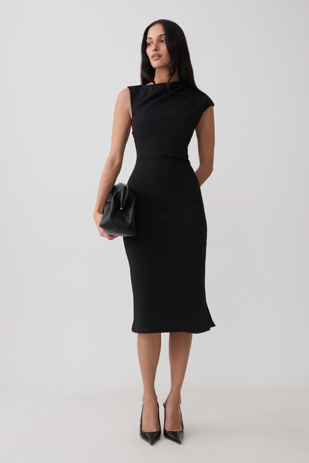 Gloom Midi Dress - Black