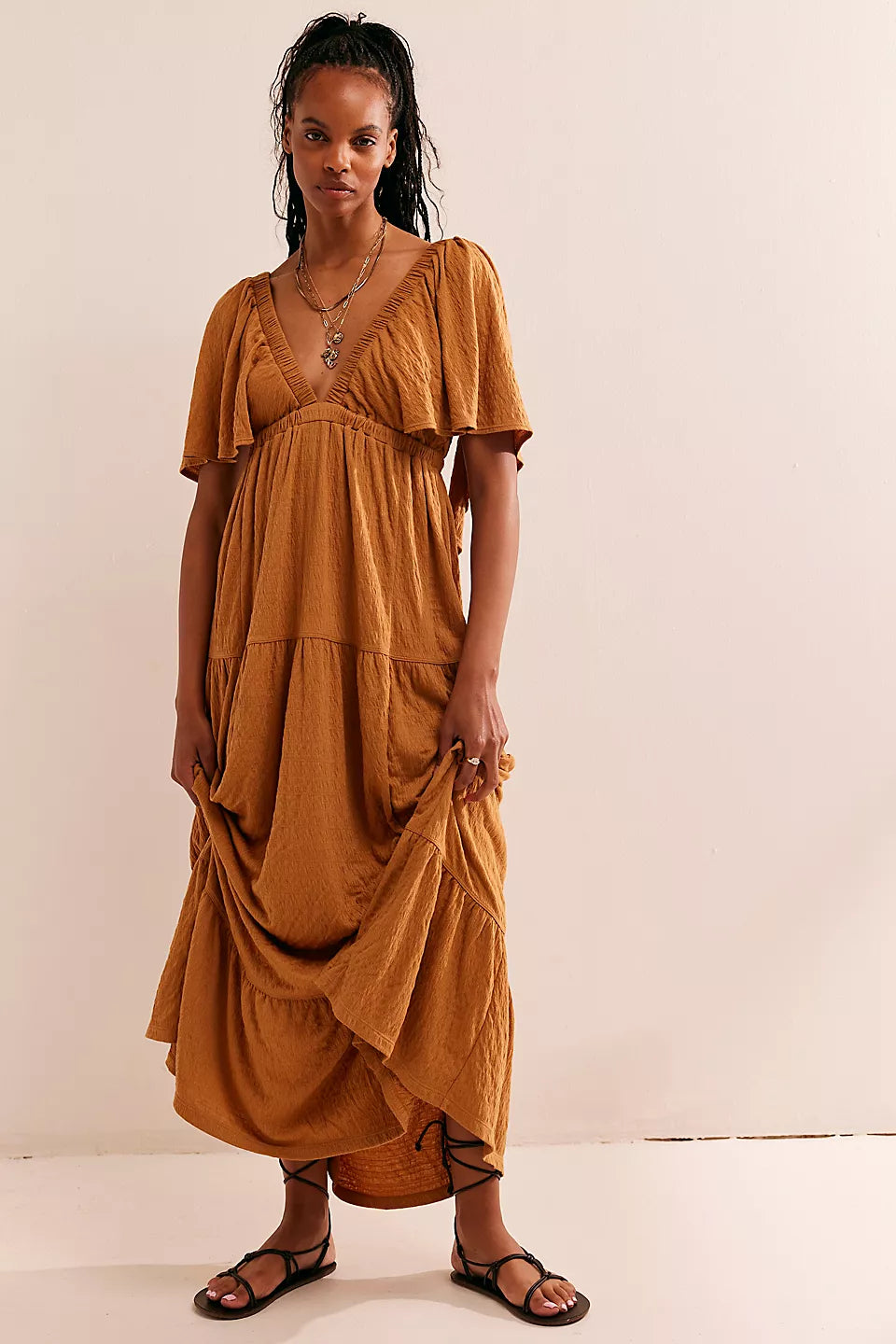 La La Maxi Dress-Cashew