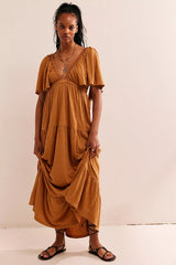 La La Maxi Dress-Cashew