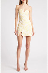 Amanda Uprichard Strapless Puzzle Mini Dress