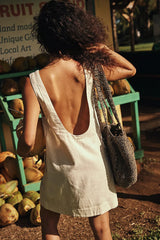 Full Of Sunshine Cotton-Linen Mini Dress-Wet Plaster