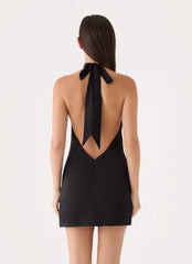 Lexia Halter Mini Dress - Black