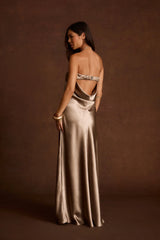 Natalia Steele Strapless Satin Maxi Dress