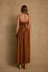 Sol Terracotta Abstract Maxi Dress