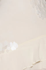 Aaliyah Sequin & Chiffon Mini Dress - Ivory