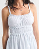 Bra-Free Smocked Waist Mini Dress-Blue Stripe