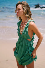 More Is More Mini Dress-Frosty Spruce