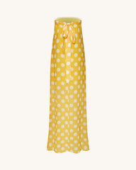 Polka-Dot Strapless Maxi Dress - Yellow