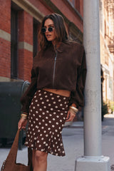 Francia Mocha Vegan Suede Jacket