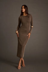 Casanova Gunmetal Lurex Maxi Dress