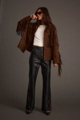 Devon Mocha Vegan Suede Shacket
